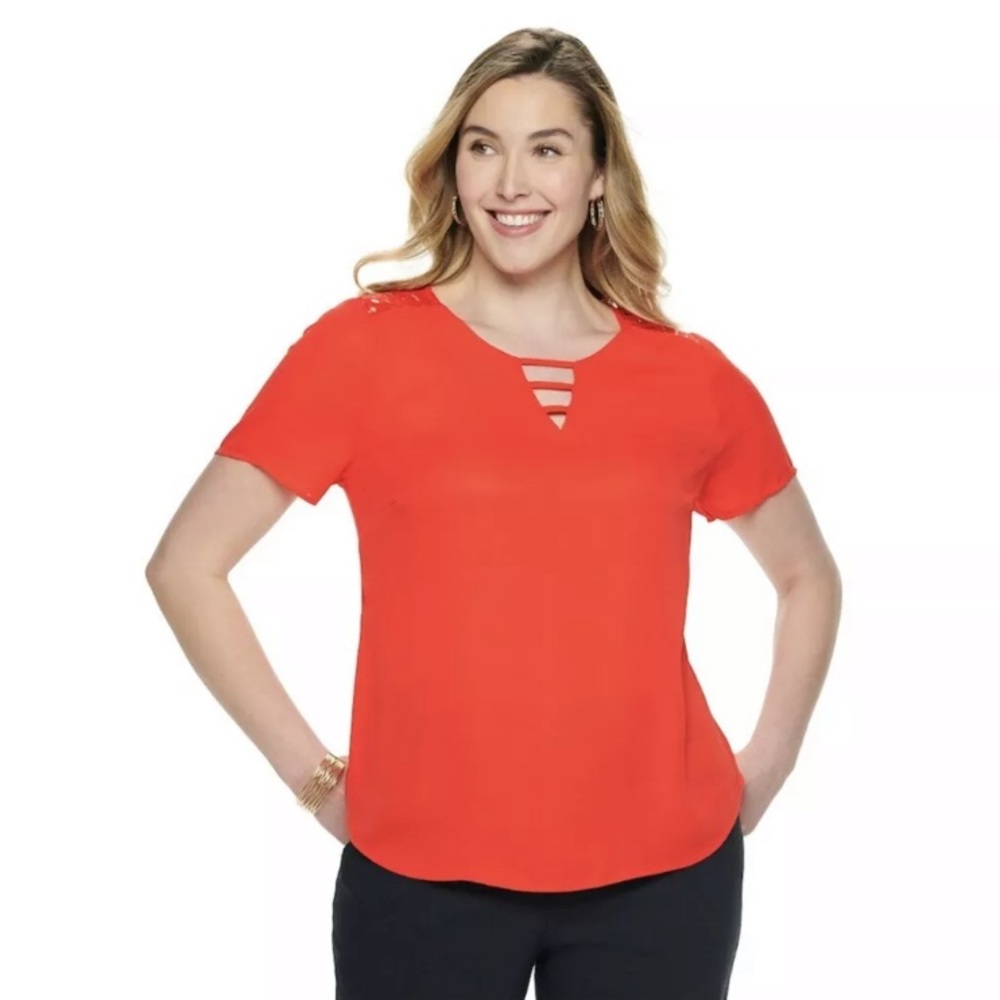 Women's Apt. 9 Woven Front Knit Back Top Size 3X